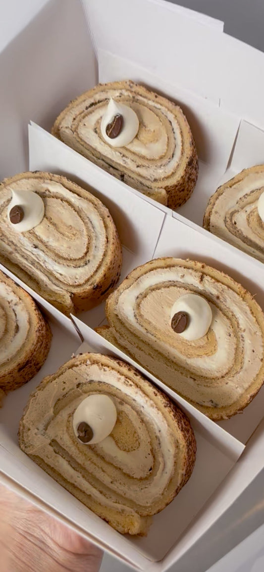 Gluten Free Tiramisu Swiss Roll Log