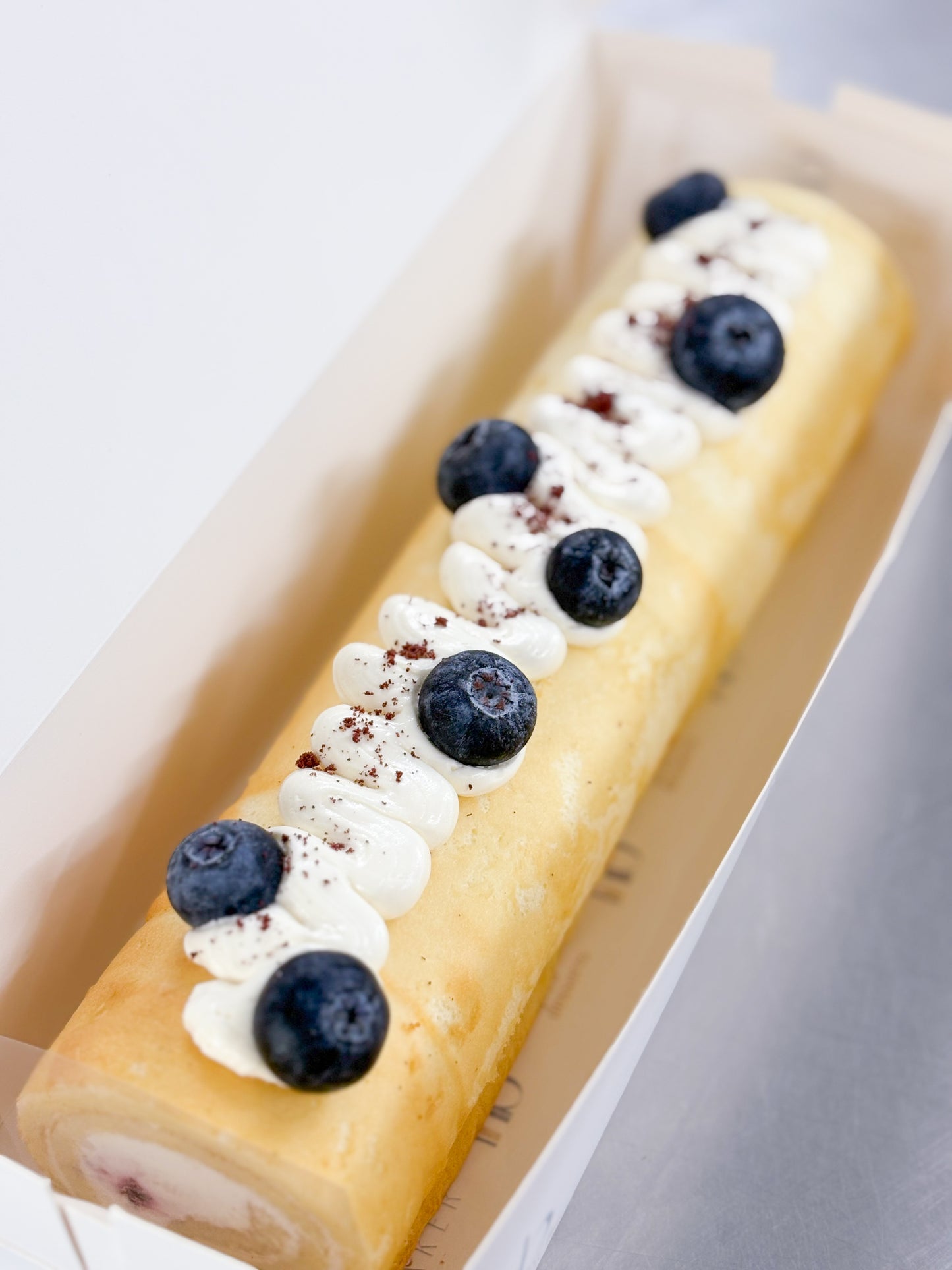 Vanilla & Blueberry Swiss Roll Log