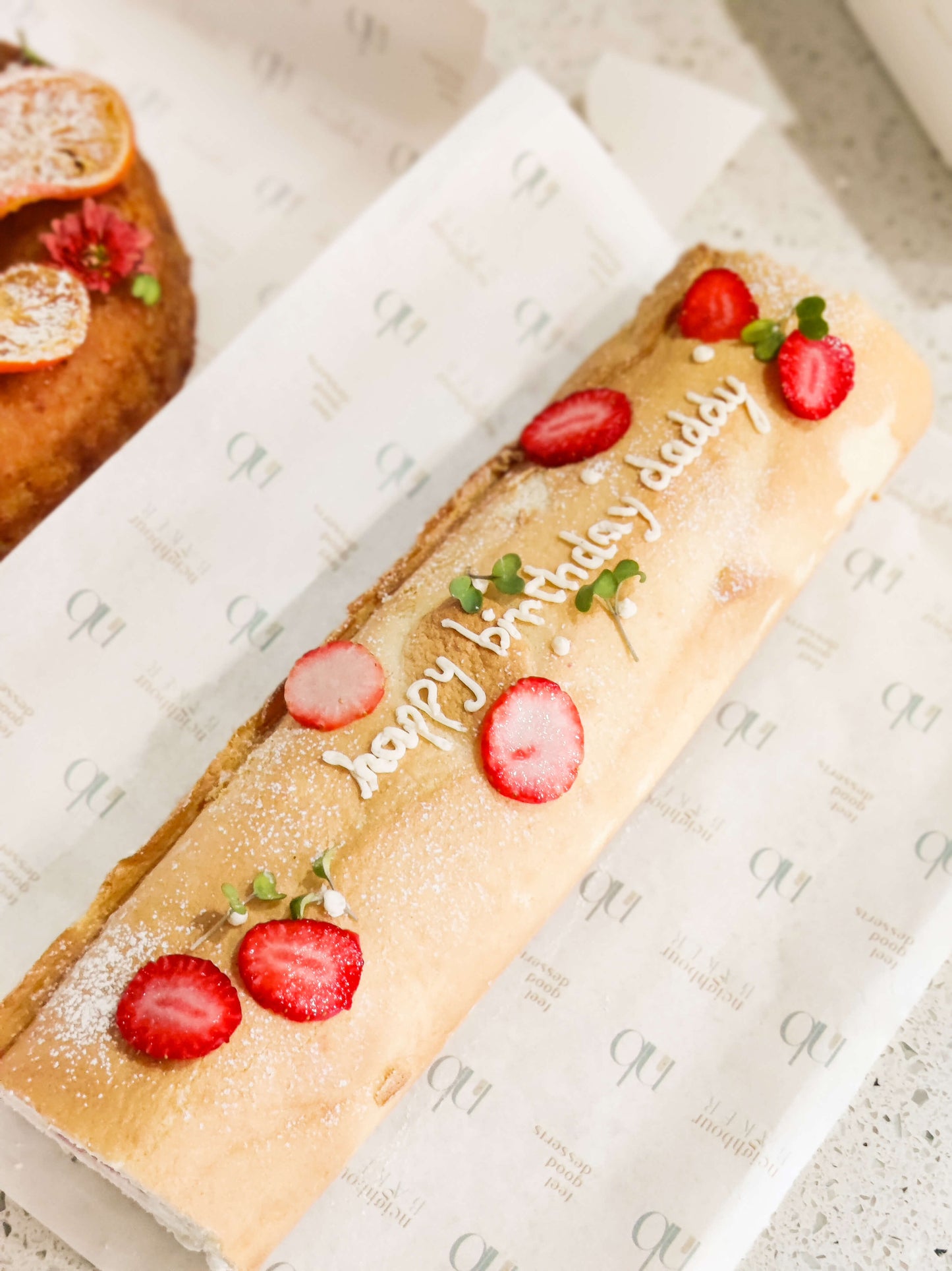 Strawberry Swiss Roll Log